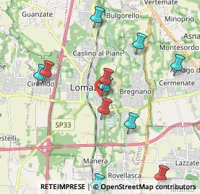 Mappa Via B. M. Carcano, 22074 Lomazzo CO, Italia (2.3025)