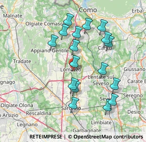 Mappa Via B. M. Carcano, 22074 Lomazzo CO, Italia (7.24706)