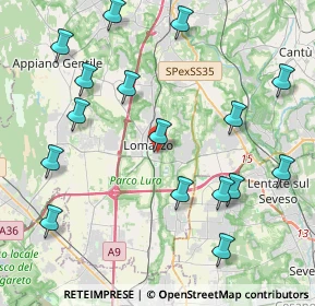 Mappa Via B. M. Carcano, 22074 Lomazzo CO, Italia (4.81563)