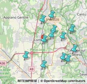 Mappa Via B. M. Carcano, 22074 Lomazzo CO, Italia (3.73583)
