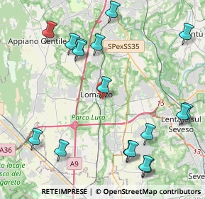 Mappa Via B. M. Carcano, 22074 Lomazzo CO, Italia (5.09882)