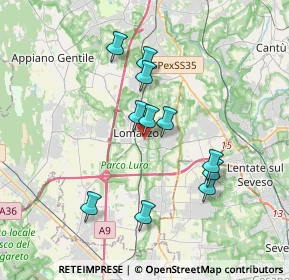 Mappa Via B. M. Carcano, 22074 Lomazzo CO, Italia (3.21818)