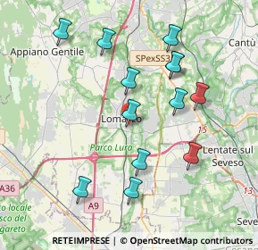 Mappa Via B. M. Carcano, 22074 Lomazzo CO, Italia (3.81923)