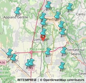 Mappa Via B. M. Carcano, 22074 Lomazzo CO, Italia (4.70438)