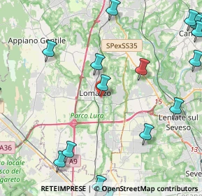 Mappa Via B. M. Carcano, 22074 Lomazzo CO, Italia (6.6275)