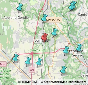 Mappa Via B. M. Carcano, 22074 Lomazzo CO, Italia (4.98833)