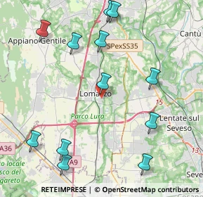 Mappa Via B. M. Carcano, 22074 Lomazzo CO, Italia (4.95917)