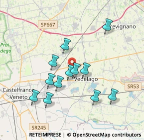 Mappa Via Monte Grappa, 31050 Vedelago TV, Italia (3.325)