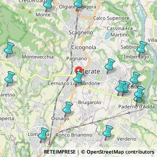 Mappa Via Giovanni Falcone e Paolo Borsellino, 23870 Cernusco Lombardone LC, Italia (3.06667)