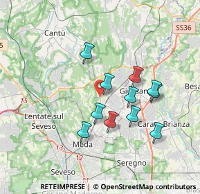 Mappa Via R. Vitali, 22066 Mariano Comense CO, Italia (3.05455)