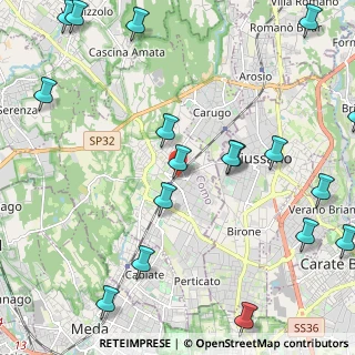 Mappa Via San Francesco, 22066 Mariano Comense CO, Italia (2.96167)