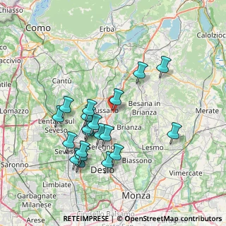 Mappa Via Monte Rosa, 20843 Verano Brianza MB, Italia (7.2625)