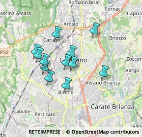 Mappa Via Guglielmo Marconi, 20833 Giussano MB, Italia (1.38583)