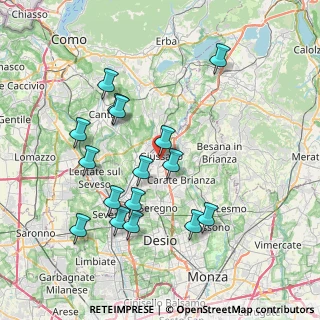 Mappa Via Guglielmo Marconi, 20833 Giussano MB, Italia (7.59063)