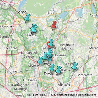 Mappa Via Guglielmo Marconi, 20833 Giussano MB, Italia (7.07333)