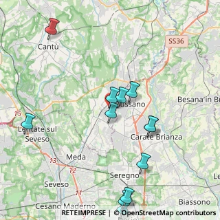 Mappa Via Alberto da Giussano, 22066 Mariano Comense CO, Italia (4.55333)