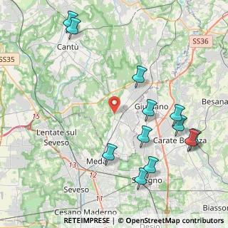Mappa Via dei Cipressi, 22066 Mariano Comense CO, Italia (4.93417)