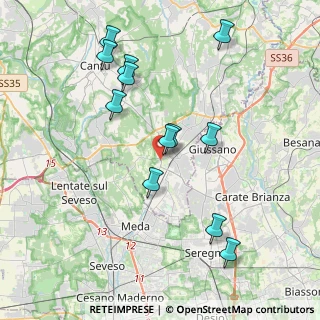 Mappa Via dei Cipressi, 22066 Mariano Comense CO, Italia (3.9675)