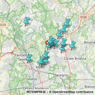 Mappa Via dei Cipressi, 22066 Mariano Comense CO, Italia (2.72765)