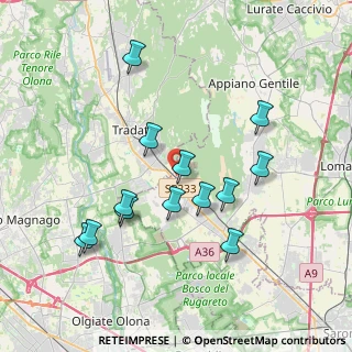 Mappa Via Leonardo da Vinci, 22070 Locate Varesino CO, Italia (3.64385)