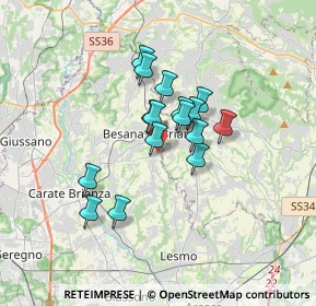 Mappa Via Giosuè Borsi, 20842 Besana In Brianza MB, Italia (2.445)