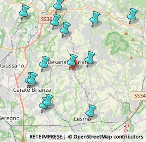 Mappa Via Giosuè Borsi, 20842 Besana In Brianza MB, Italia (4.73643)