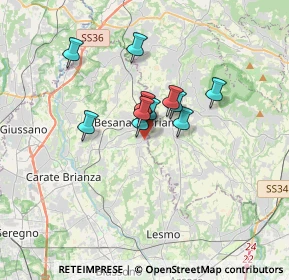 Mappa Via Giosuè Borsi, 20842 Besana In Brianza MB, Italia (2.12833)