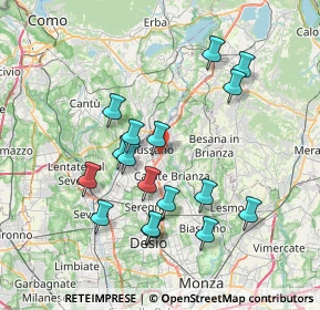 Mappa Via Monte Santo, 20833 Giussano MB, Italia (7.10588)