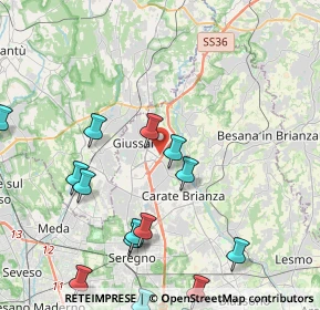 Mappa Via Monte Santo, 20833 Giussano MB, Italia (6.124)
