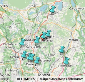 Mappa Via Tiziano Vecellio, 20842 Besana in Brianza MB, Italia (7.44364)