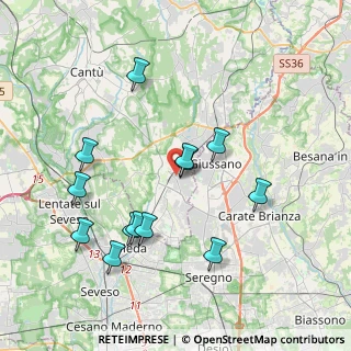 Mappa Via Nazario Sauro, 22066 Mariano Comense CO, Italia (3.85846)