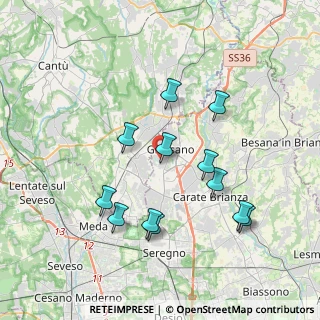 Mappa Via Arona, 20833 Giussano MB, Italia (3.65333)