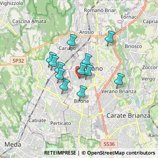 Mappa Via Arona, 20833 Giussano MB, Italia (1.26833)