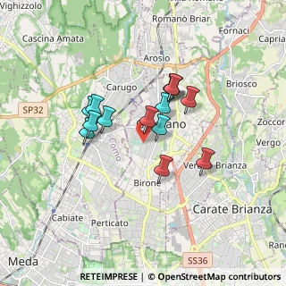 Mappa Via Arona, 20833 Giussano MB, Italia (1.33429)