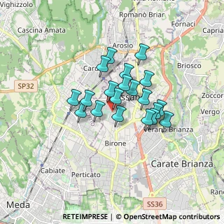 Mappa Via Arona, 20833 Giussano MB, Italia (1.218)