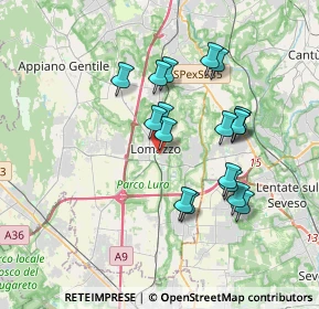 Mappa Via Volontè, 22074 Lomazzo CO, Italia (3.21222)