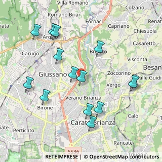 Mappa Via San Giuseppe, 20843 Verano Brianza MB, Italia (2.155)
