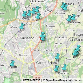 Mappa Via San Giuseppe, 20843 Verano Brianza MB, Italia (3.004)