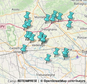 Mappa Vicolo Ravagnin, 31050 Vedelago TV, Italia (6.9555)