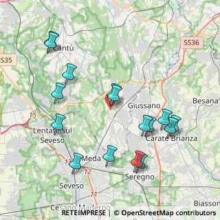 Mappa Via S. Stefano, 22066 Mariano Comense CO, Italia (4.295)