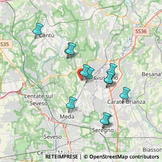 Mappa Via S. Stefano, 22066 Mariano Comense CO, Italia (3.41583)