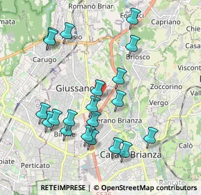 Mappa Piazza Luigi Cadorna, 20833 Giussano MB, Italia (1.998)