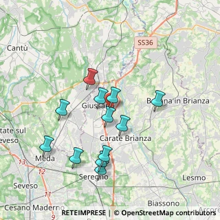 Mappa Piazza Luigi Cadorna, 20833 Giussano MB, Italia (3.45333)
