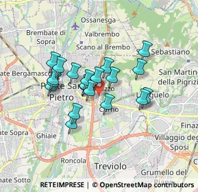 Mappa Via Pietro Mascagni, 24030 Mozzo BG, Italia (1.3075)