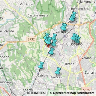 Mappa Via Camillo Benso Cavour, 22066 Mariano Comense CO, Italia (1.545)