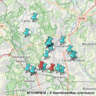 Mappa Via Camillo Benso Cavour, 22066 Mariano Comense CO, Italia (3.5115)
