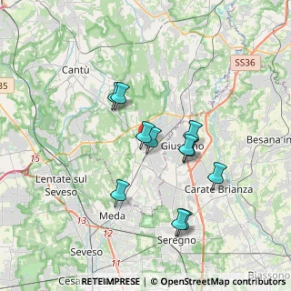 Mappa Via Montegrappa, 22066 Mariano Comense CO, Italia (3.10727)