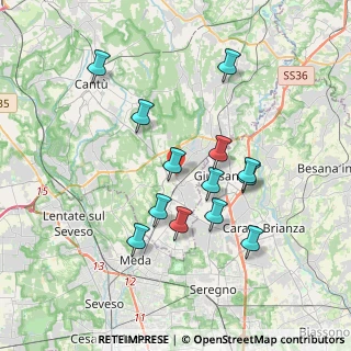 Mappa Via Montegrappa, 22066 Mariano Comense CO, Italia (3.40077)