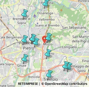 Mappa Via A. Vivaldi, 24030 Mozzo BG, Italia (2.02167)
