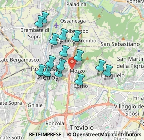 Mappa Via A. Vivaldi, 24030 Mozzo BG, Italia (1.45133)